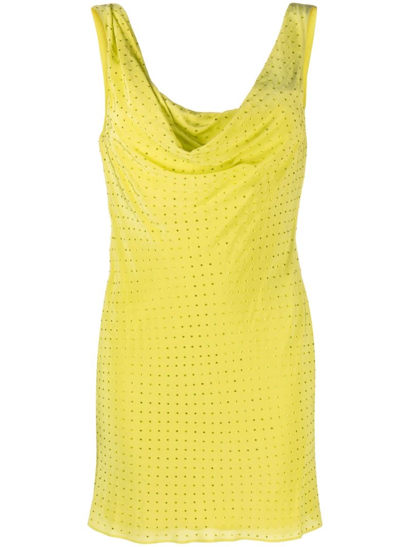Green Radio Crystal Mini Dress