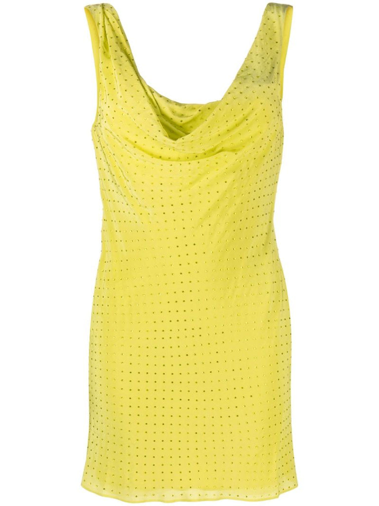 Green Radio Crystal Mini Dress
