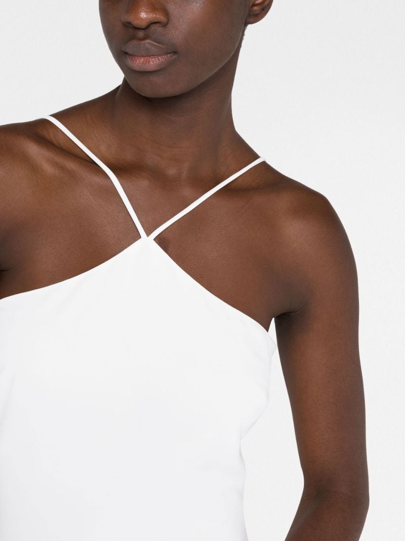 White Cadillac Feather Trim Midi Dress