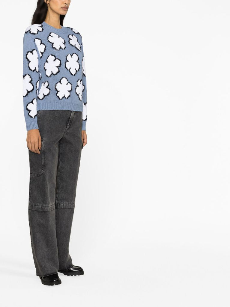 Blue Boke Flower Sweater