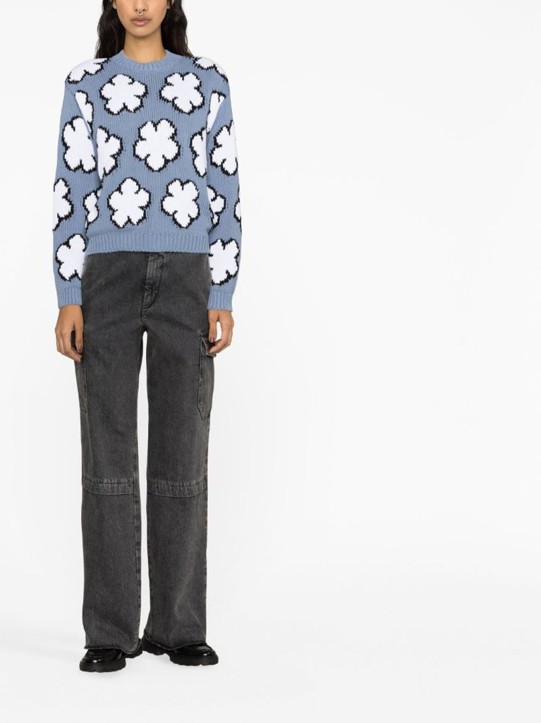 Blue Boke Flower Sweater