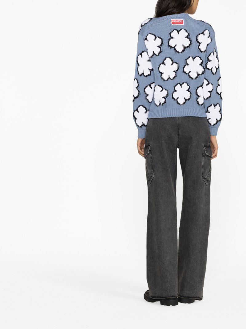 Blue Boke Flower Sweater