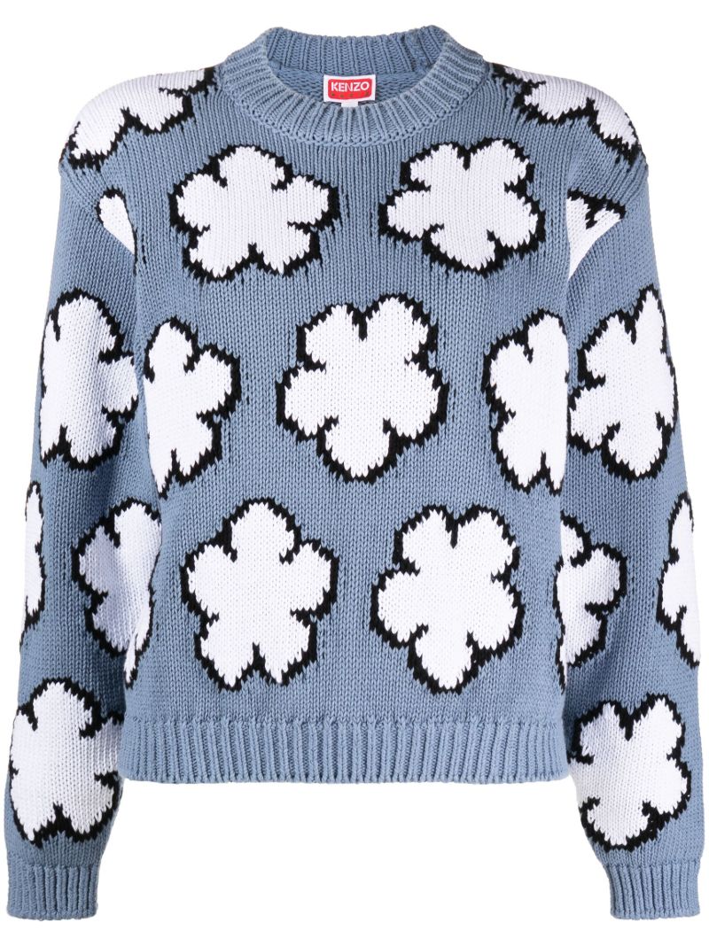 Blue Boke Flower Sweater
