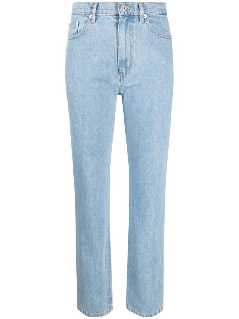 Blue Asagao Straight-leg Jeans