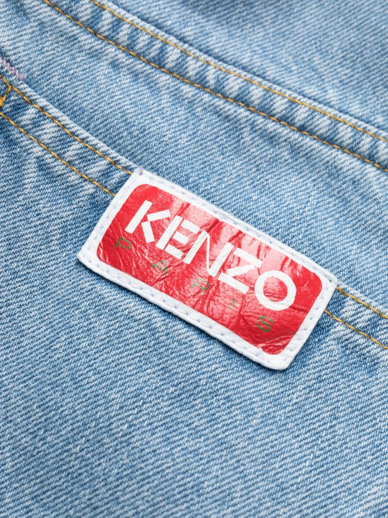 Blue Asagao Straight-leg Jeans