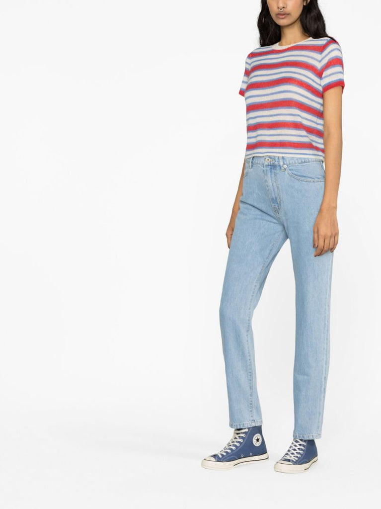Blue Asagao Straight-leg Jeans