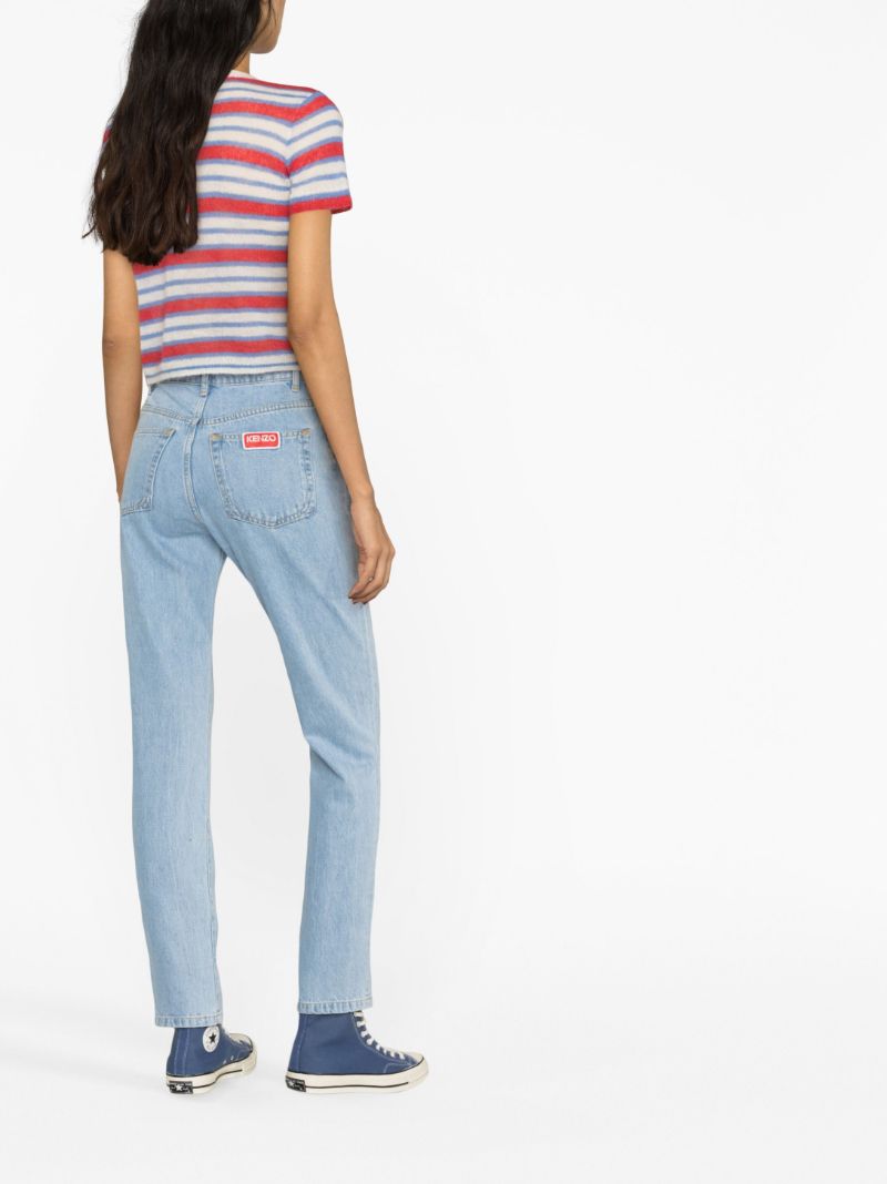 Blue Asagao Straight-leg Jeans