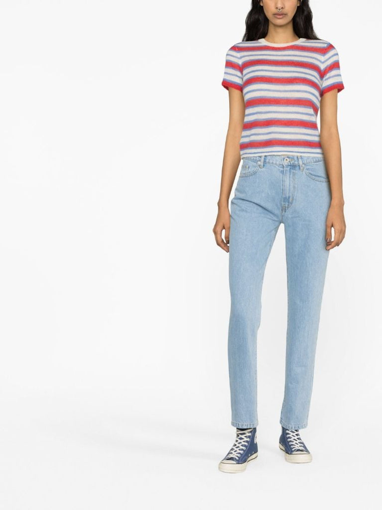 Blue Asagao Straight-leg Jeans
