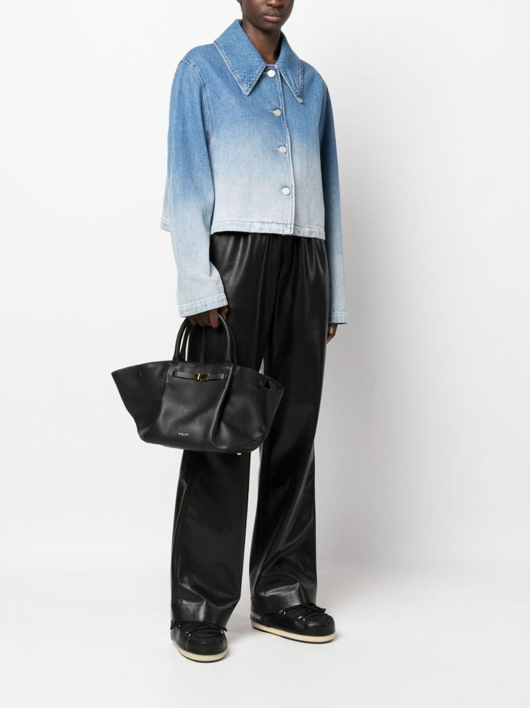 Black the Midi New York Leather Tote Bag