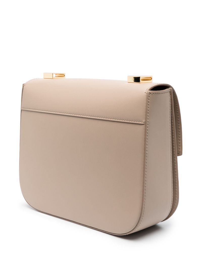 Taupe Brown Leather Vancouver Shoulder Bag
