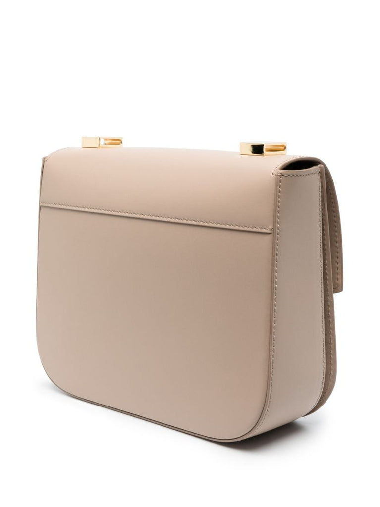 Taupe Brown Leather Vancouver Shoulder Bag