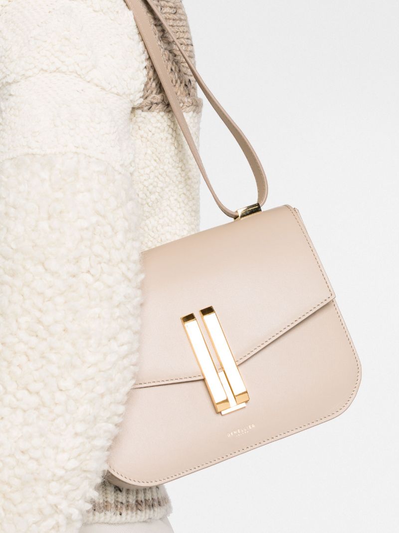 Taupe Brown Leather Vancouver Shoulder Bag