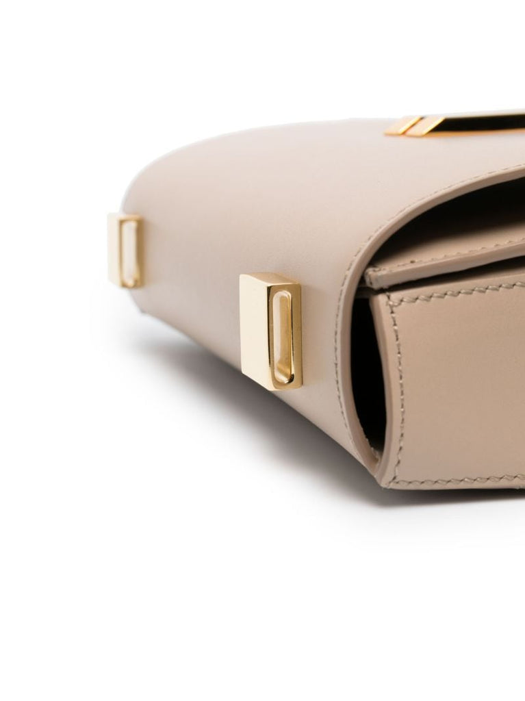 Taupe Brown Leather Vancouver Shoulder Bag