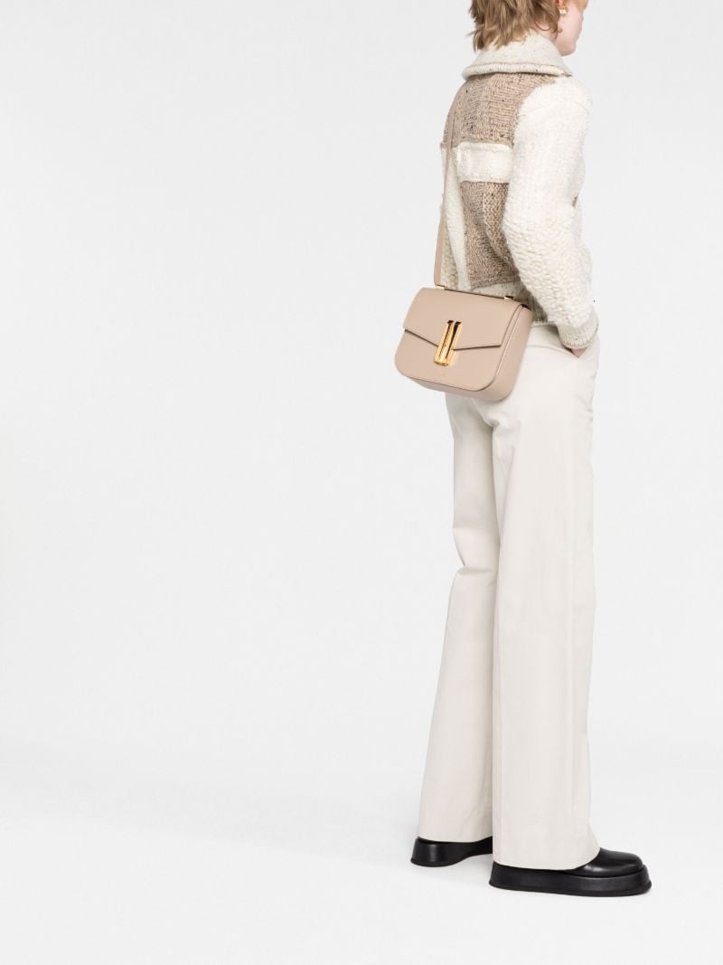 Taupe Brown Leather Vancouver Shoulder Bag