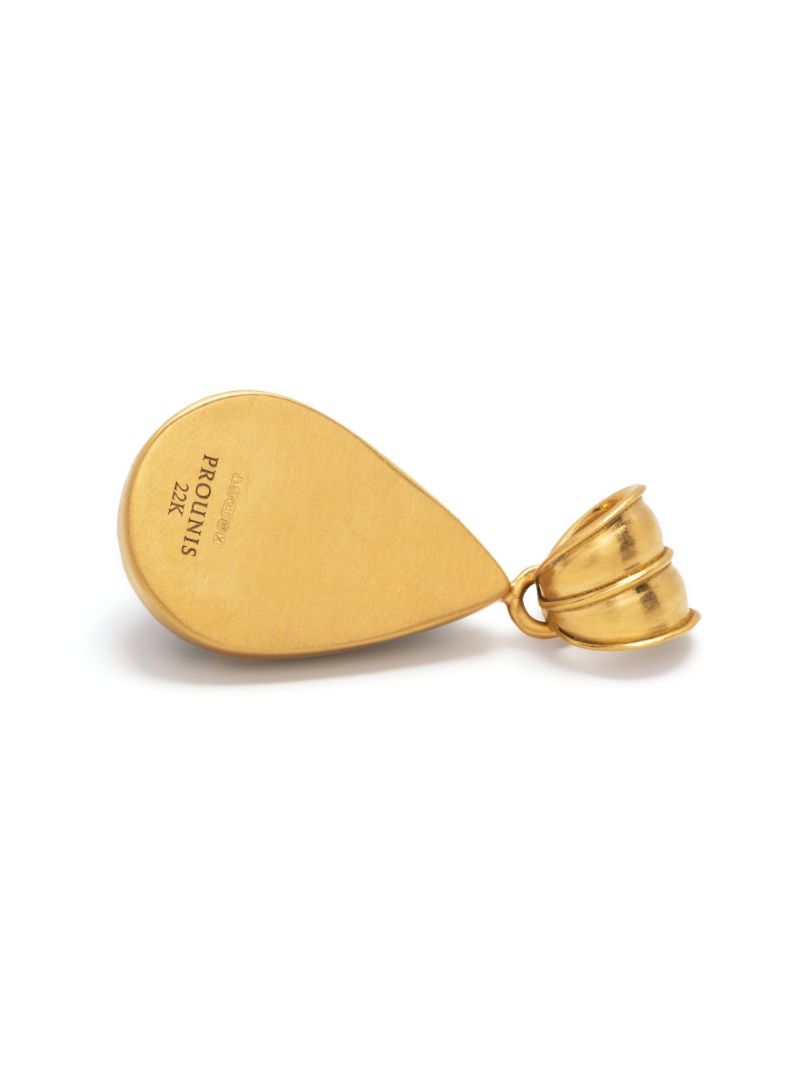 22k Yellow Gold Tear Tourmaline Pendant