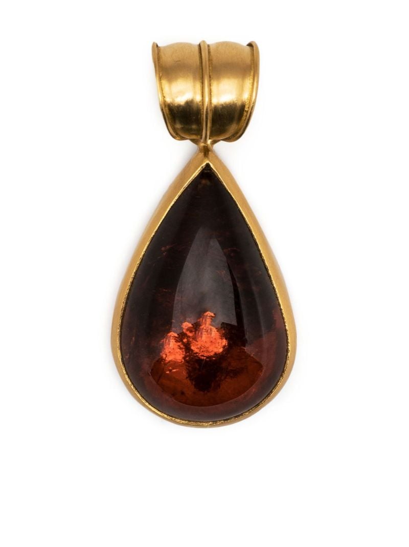 22k Yellow Gold Tear Tourmaline Pendant
