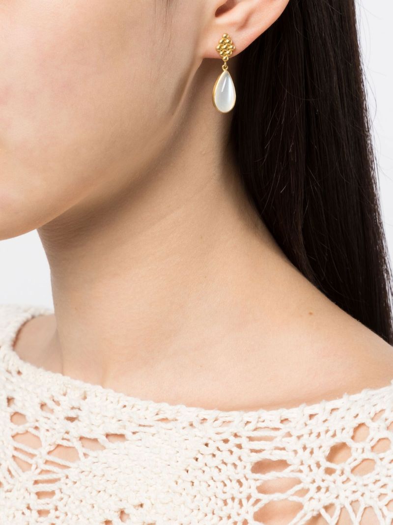 22k Yellow Gold Nona Large Moonstone Drop Earrings