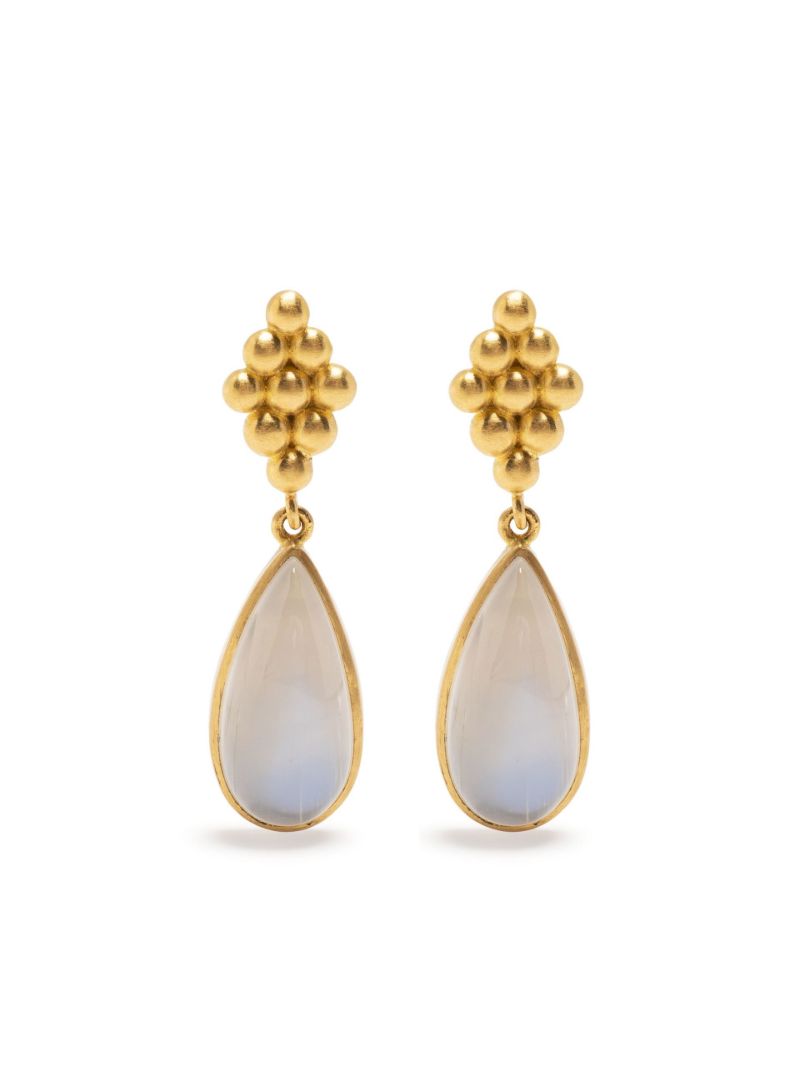 22k Yellow Gold Nona Large Moonstone Drop Earrings