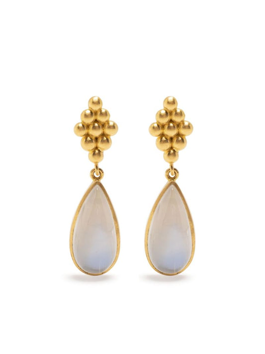 22k Yellow Gold Nona Large Moonstone Drop Earrings