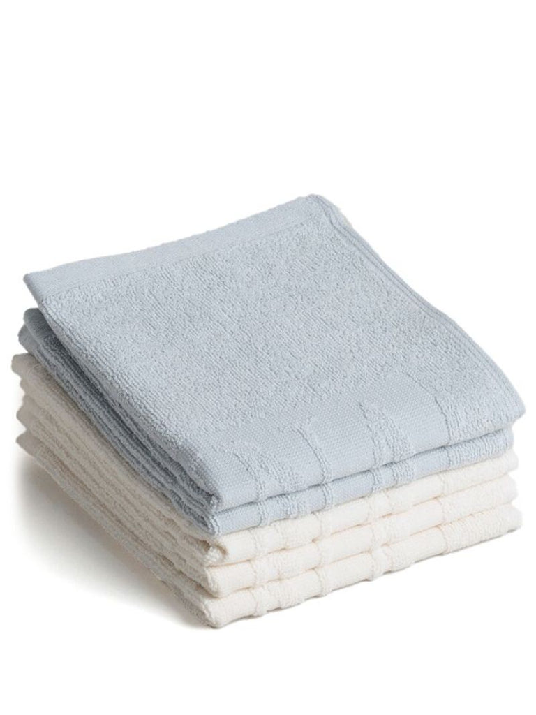 White and Grey Organic Cotton Face Towel Set