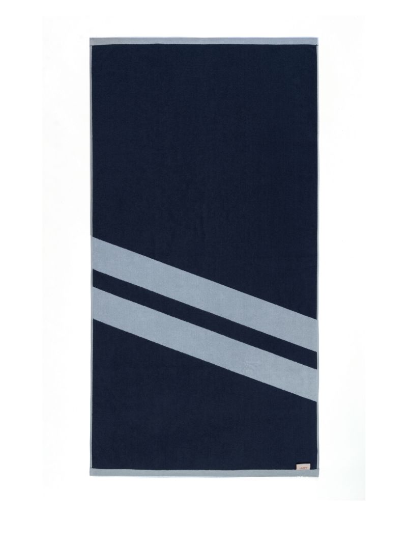 Blue Striped Organic Cotton Towel Set