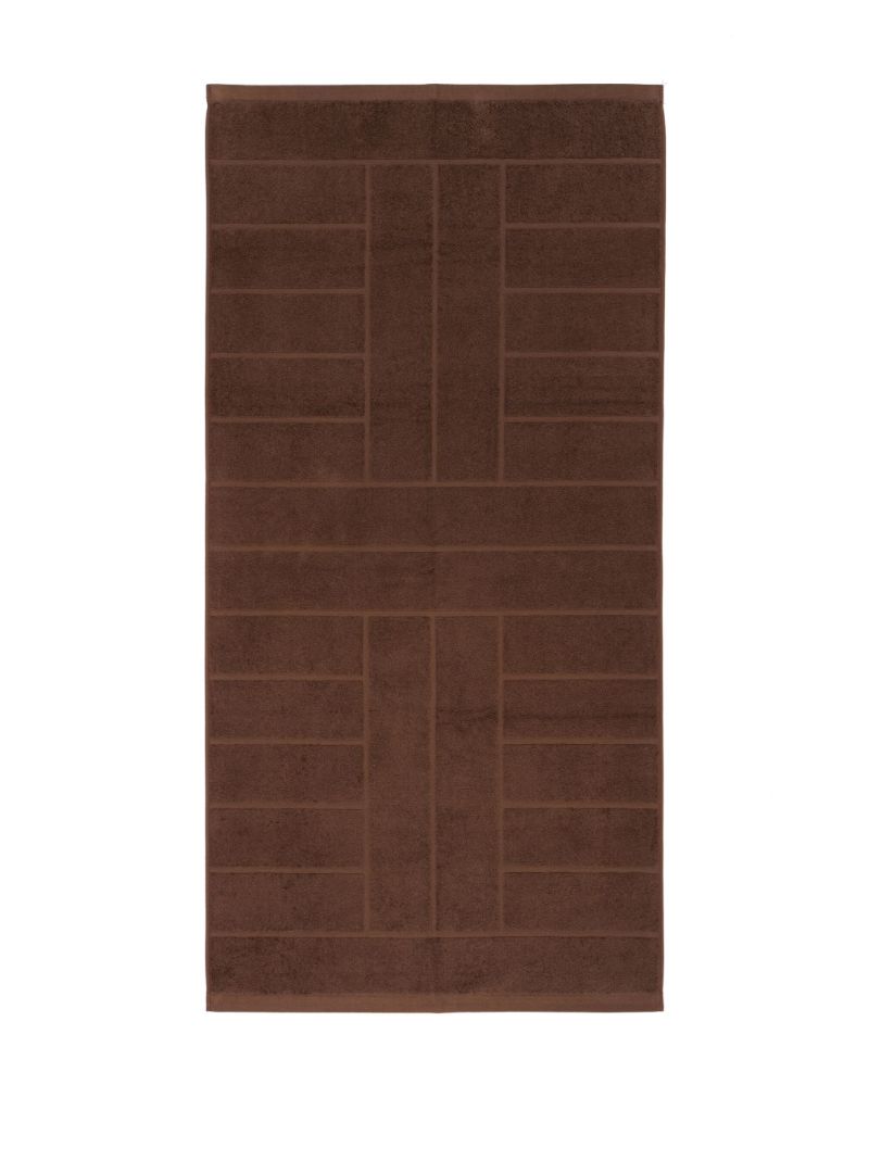 Brown Checkerboard Print Organic Cotton Towel