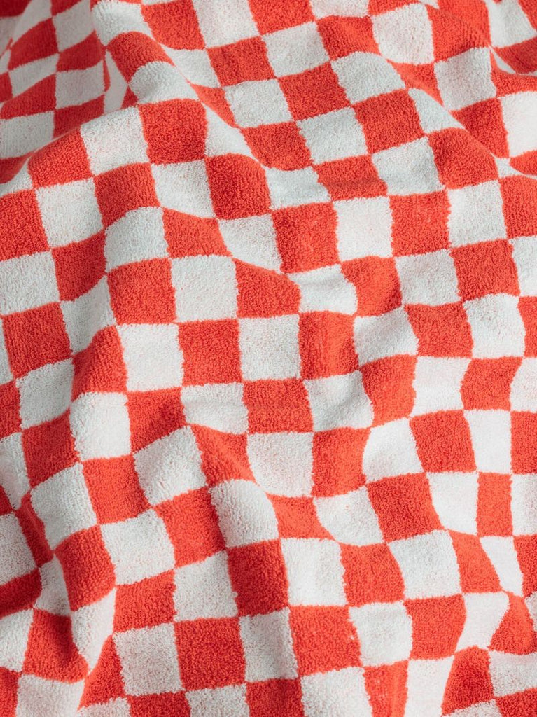 Orange Checkerboard Print Organic Cotton Towel Set