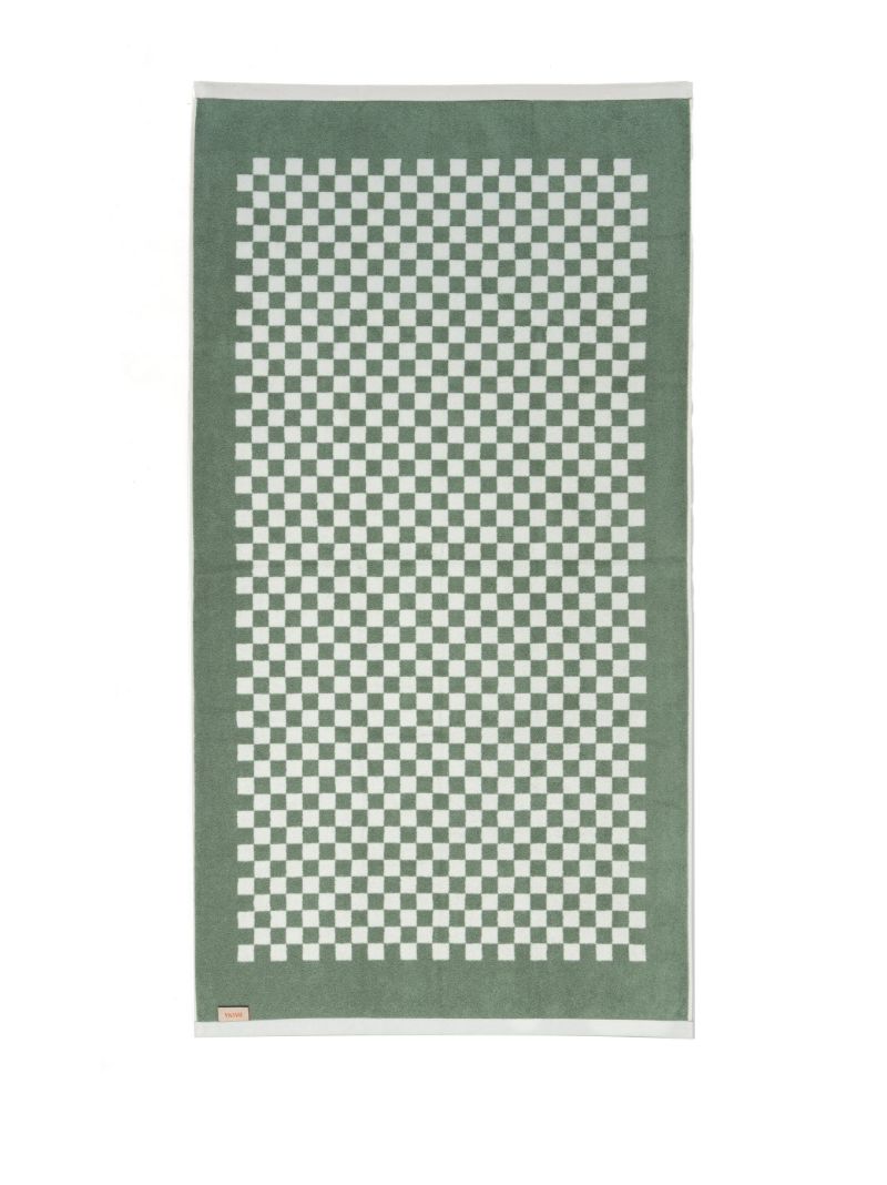 Green and White Bathing Towel Set
