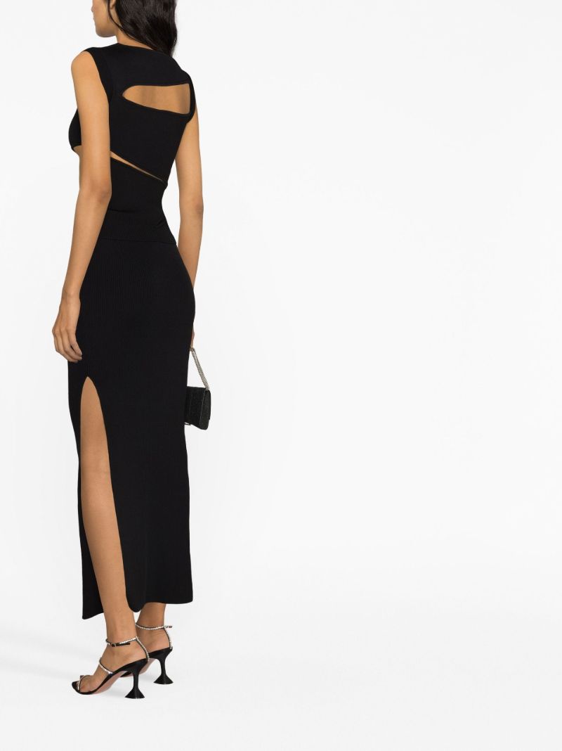 Black Slashed Cut-out Knitted Top