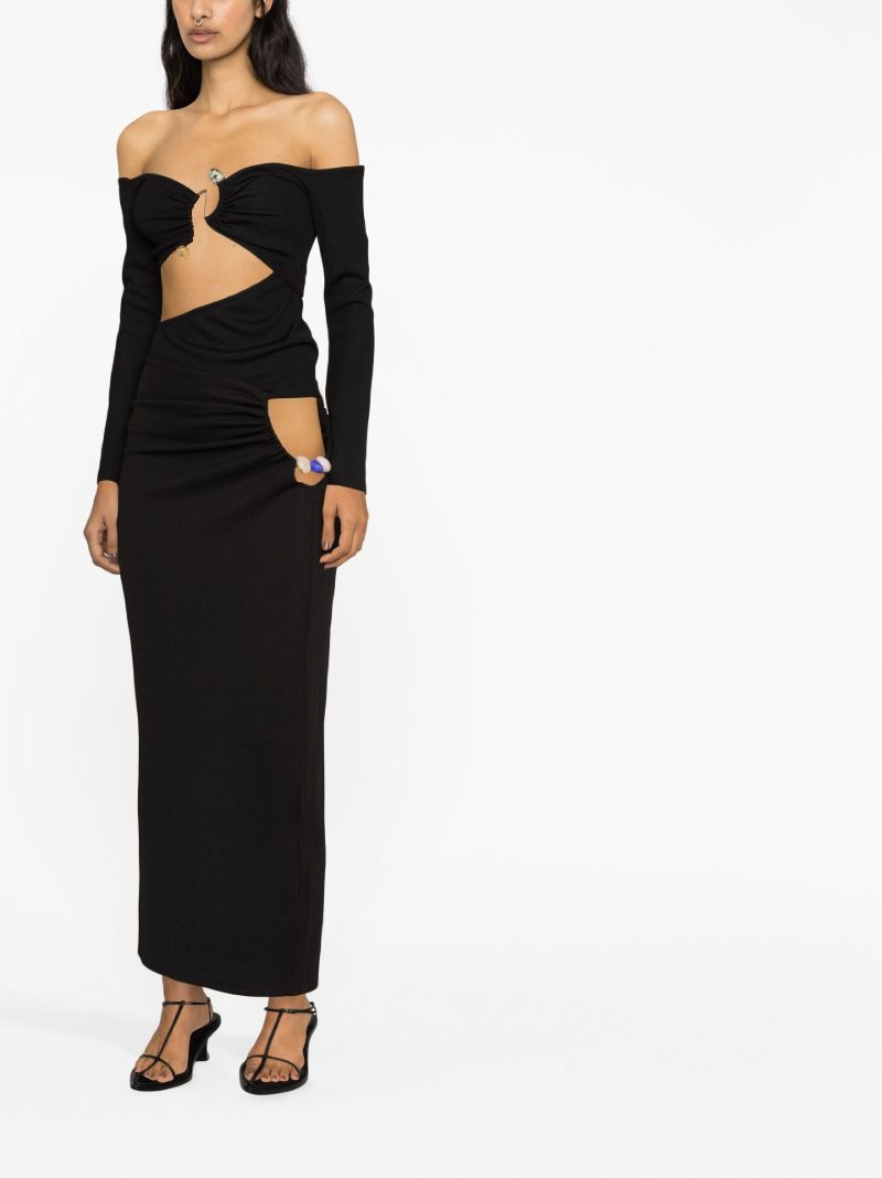 Black Distorted Quartz Cut-out Top