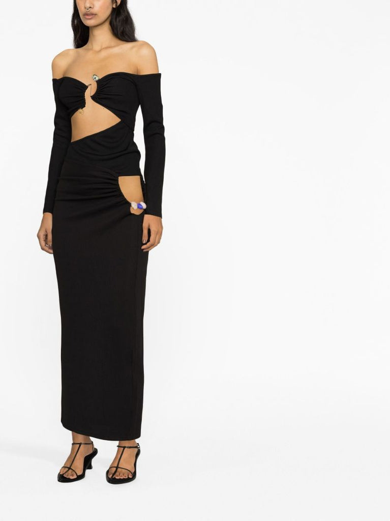 Black Distorted Quartz Cut-out Top
