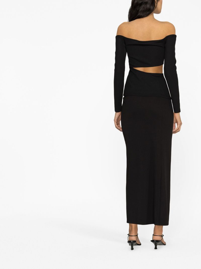 Black Distorted Quartz Cut-out Top