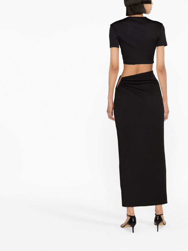 Black Ruched Quartz Crop Top