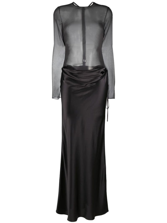 Grey Silk Maxi Dress