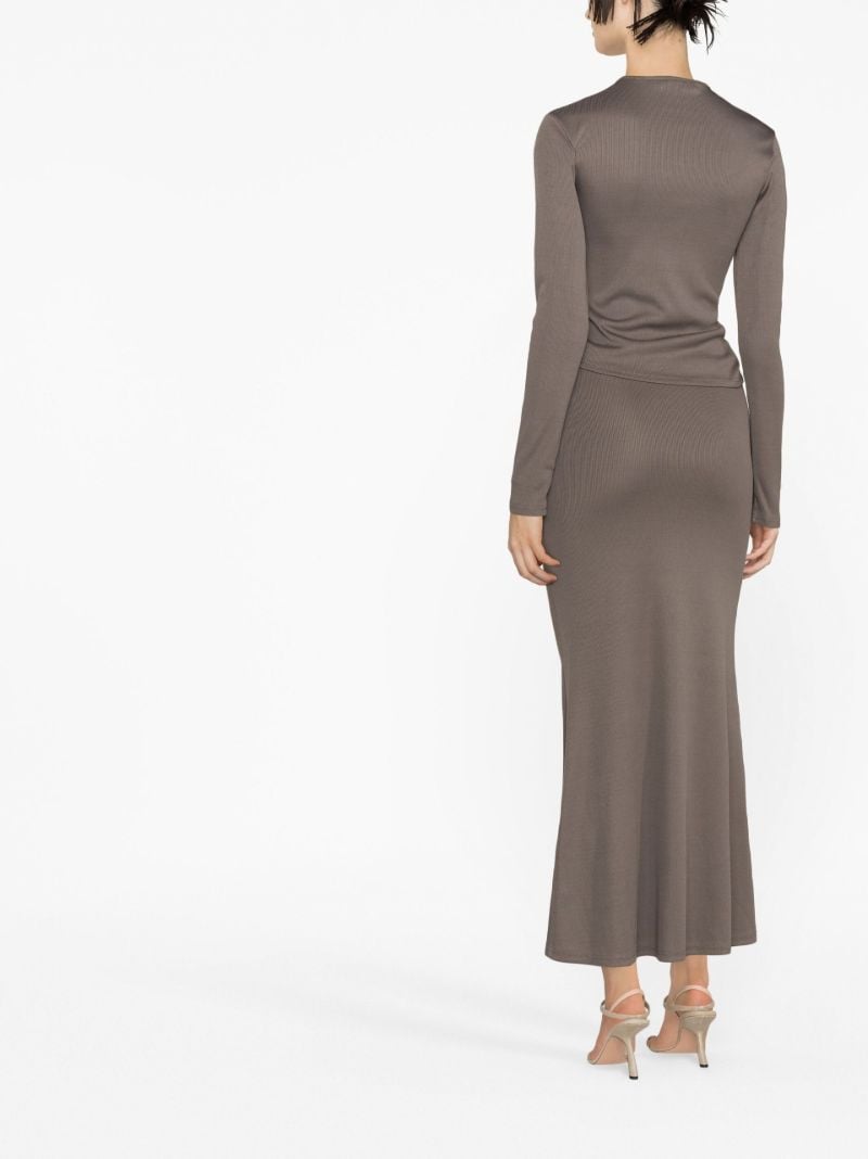 Grey Distort Quartz Midi Skirt
