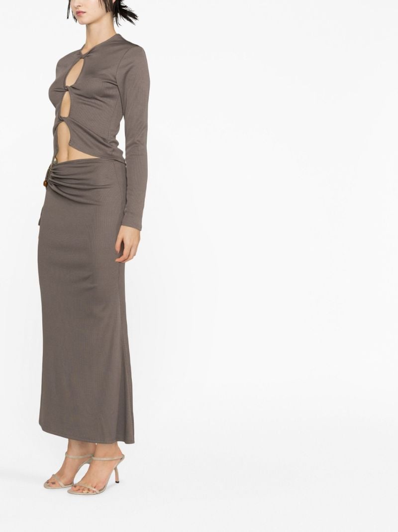 Grey Distort Quartz Midi Skirt