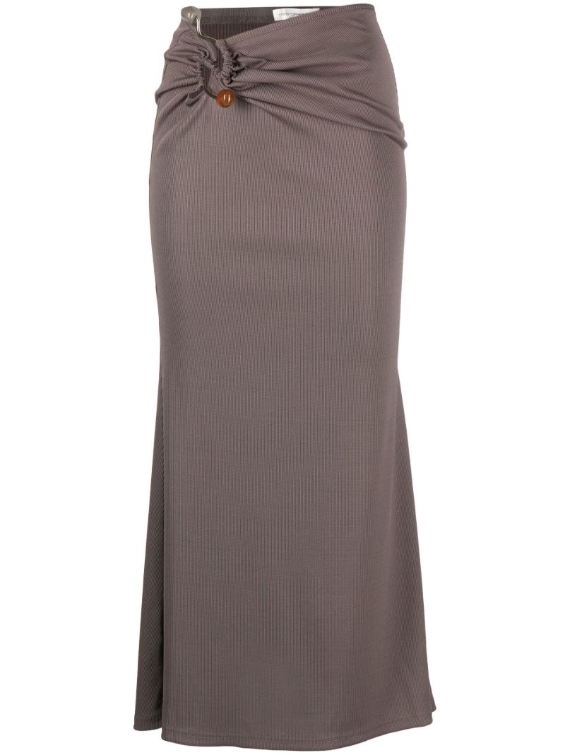 Grey Distort Quartz Midi Skirt
