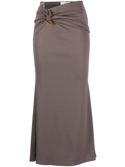 Grey Distort Quartz Midi Skirt