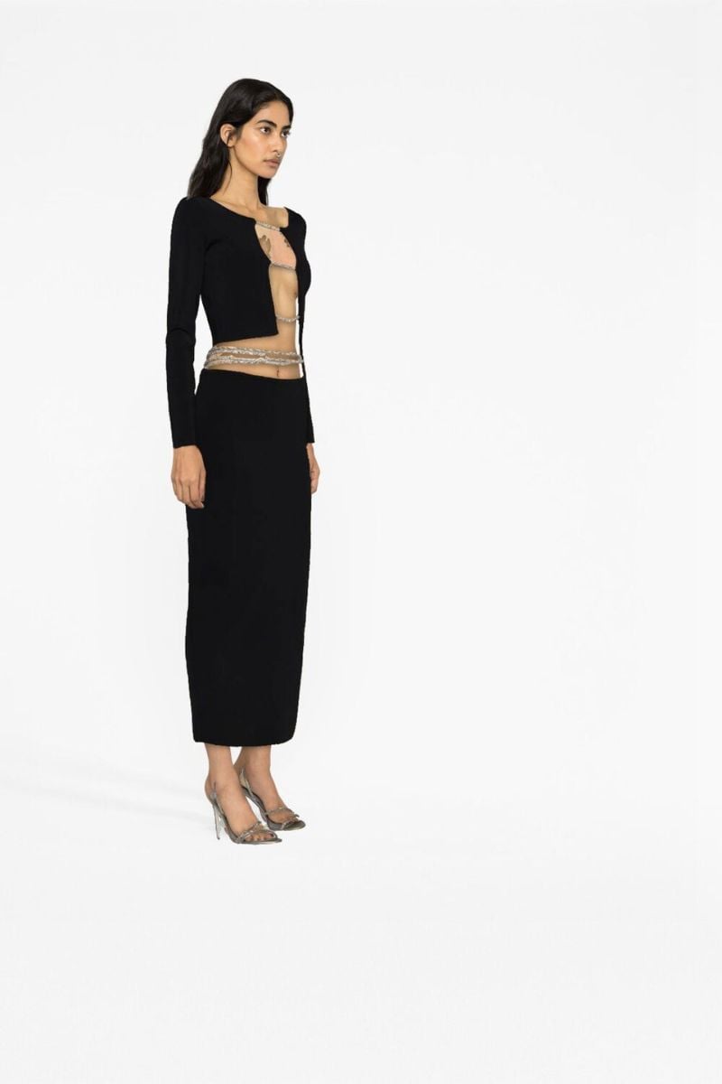 Black Crystal Lattice Top