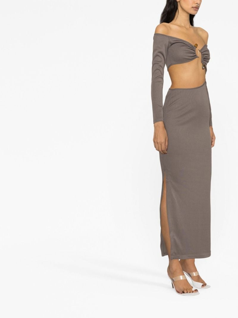 Grey Distorted Quartz Midi Dress