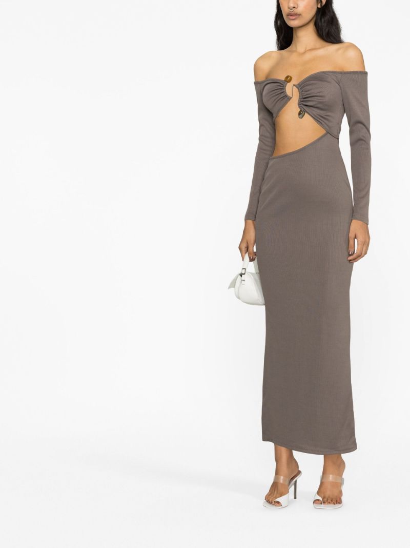 Grey Distorted Quartz Midi Dress