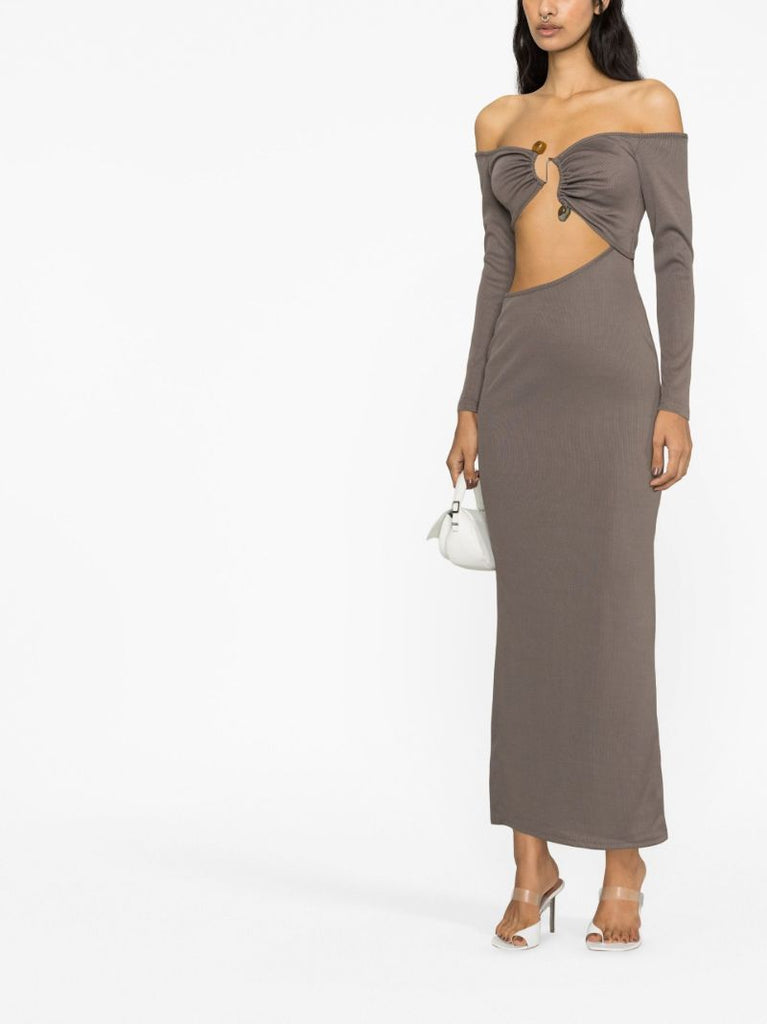 Grey Distorted Quartz Midi Dress