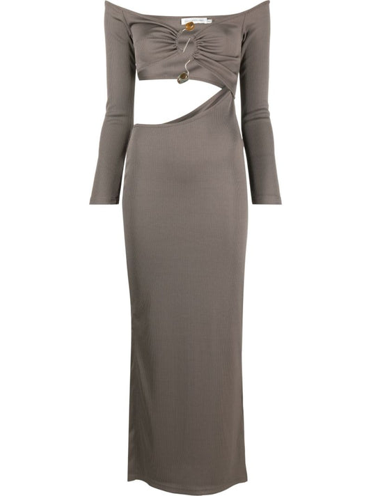 Grey Distorted Quartz Midi Dress