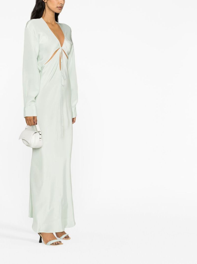 Green Triquetra Silk Maxi Dress