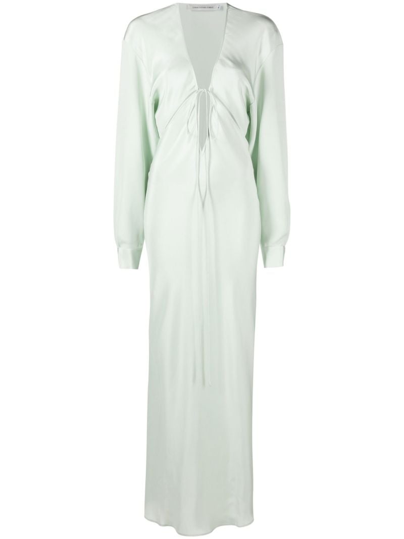 Green Triquetra Silk Maxi Dress