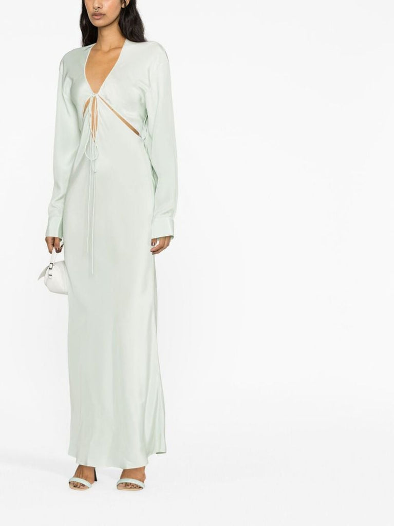 Green Triquetra Silk Maxi Dress