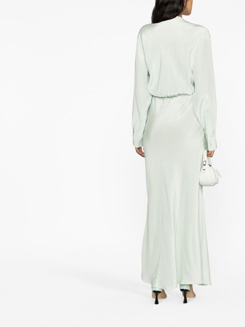 Green Triquetra Silk Maxi Dress