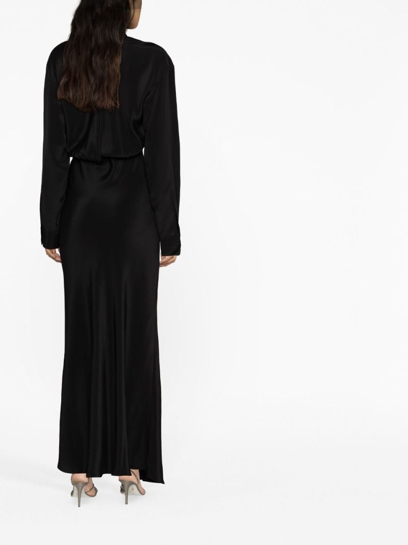 Black Triquetra Silk Maxi Dress