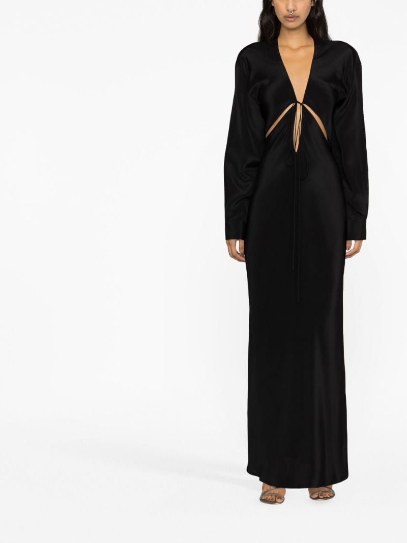 Black Triquetra Silk Maxi Dress
