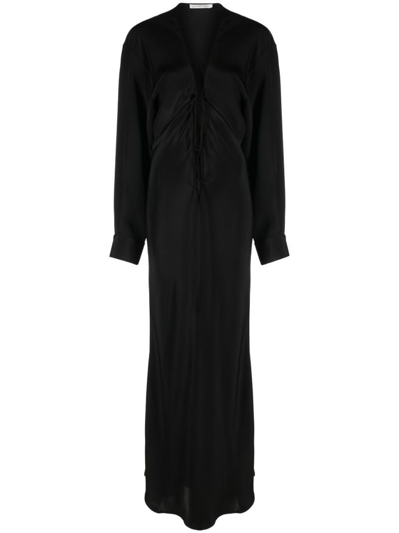 Black Triquetra Silk Maxi Dress